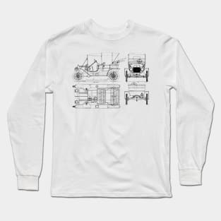 Ford Model T Technical Drawing Long Sleeve T-Shirt